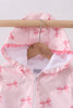 Pink bow print ruffle raincoat