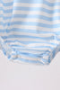 Blue Fire Engine Stripe Embroidered Bubble