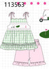 Green Golf Embroidered Ruffle Set