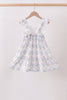 Blue Floral Ruffle Dress