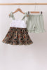 Camo Hunting Embroidered Ruffle Shorts Set
