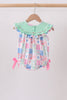 Green Bow Embroidered Checkered Bubble