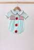 Blue Apple Smocked Bubble