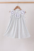 Blue Floral Embroidered Dress
