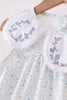 Blue Floral Embroidered Dress