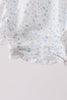 Blue Floral Embroidered Bubble