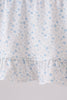 Blue Floral Smocked Ruffle Bloomer Set