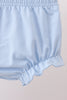Blue Floral Smocked Ruffle Bloomer Set