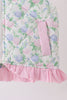 Pink floral ruffle vest