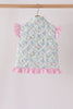 Pink floral ruffle vest