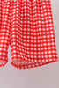 Navy School Bus Smocked Gingham Shorts Set