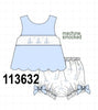 Blue Sailboat Smocked Scalloped Bloomer Set