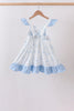 Blue Sailboat Smocked Ruffle Dress