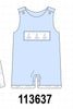 Blue Sailboat Embroidered Jon Jon