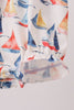 Blue Sailboat Embroidered Ruffle Bubble