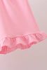 Pink Bow Print Ruffle Shorts Set