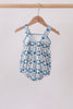 Blue Crab Embroidered Checkered Bubble
