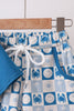 Blue Crab Embroidered Checkered Shorts Set