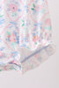Blue Floral Smocked Bubble