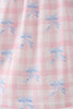 Pink Gingham Bow Print Dress