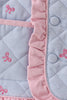 Blue corduroy bow embroidery ruffle jacket