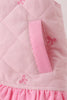 Pink corduroy bow embroidery ruffle vest