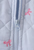 Blue corduroy bow embroidery ruffle vest
