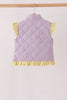 Purple corduroy bow embroidery ruffle vest