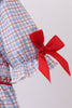 Blue Apple Smocked Plaid Dress