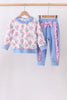 Blue floral jogger set