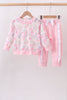 Pink floral jogger set