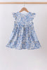Blue Floral Print Dress