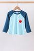 Teal Apple Embroidered Top
