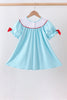 Blue Apple Embroidered Dress