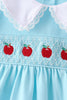 Blue Apple Smocked Lace Dress