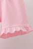 Pink Jack-O-Lantern  Applique Ruffle Shorts Set