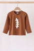 Brown Football French Knot Top