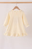 Cream Football French Knot Ruffle Dress