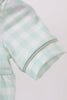 Green football french knot gingham bubble
