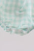 Green football french knot gingham bubble