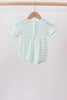 Green football french knot gingham bubble