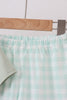 Green football french knot gingham shorts set
