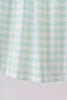 Green football french knot gingham ruffle dress
