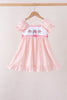 Pink Castle Embroidery Jacquard Ruffle Dress