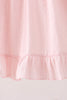 Pink Castle Embroidery Jacquard Ruffle Dress