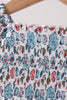 Blue floral smocked ruffle bubble
