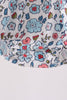 Blue floral smocked ruffle bubble