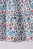 Blue floral smocked ruffle dress