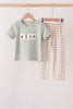 Green Scarecrow Embroidery Pants Set