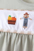 Green Scarecrow Embroidery Ruffle Pants Set